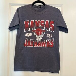 MV Sport Kansas Jayhawks Basketball Charcoal Men’s Tee Size Small